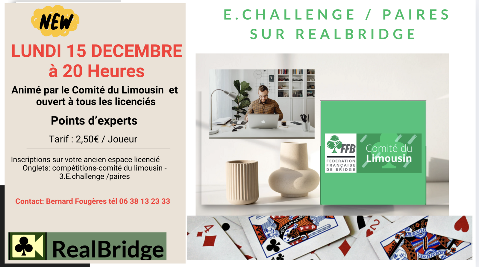 Compétition  /  paires sur Realbridge   ouverte à tous !!!