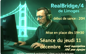 E-Trophée RealBridge/4 du 11 décembre : Précisions
