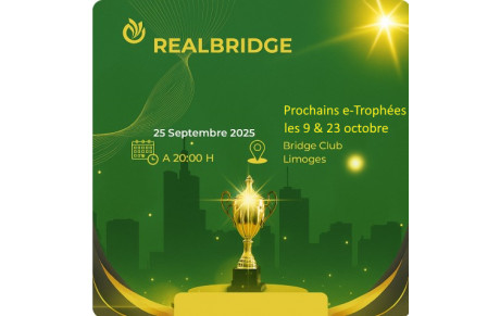 Podium des 64 équipes présentes au e-Trophée Match/4 RealBridge du 25 septembre 2025