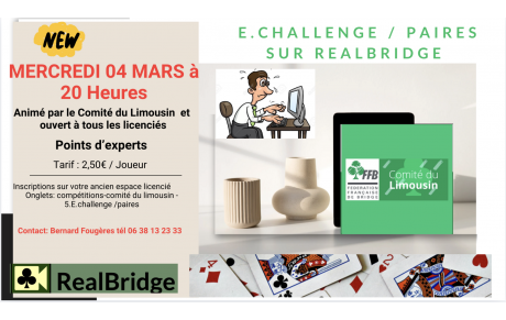 Compétition  /  paires sur Realbridge   ouverte à tous !!!