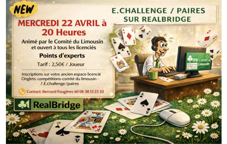 Compétition  /  paires sur Realbridge   ouverte à tous !!!